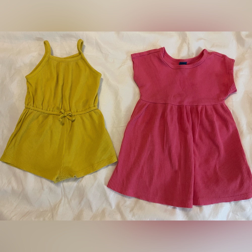 Old Navy Pink Dress &  Yellow Romper